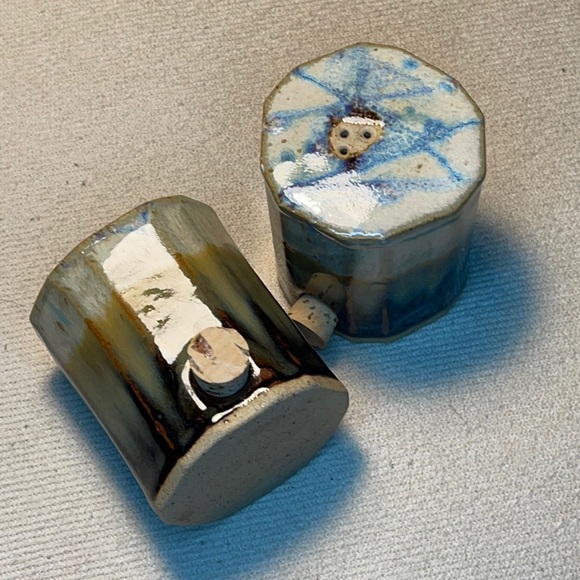 POTTERY SALT AND PEPPER SHAKERS